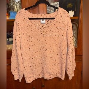 Like Love soft Pink Speckled Women's Sweater Size: Small NWT